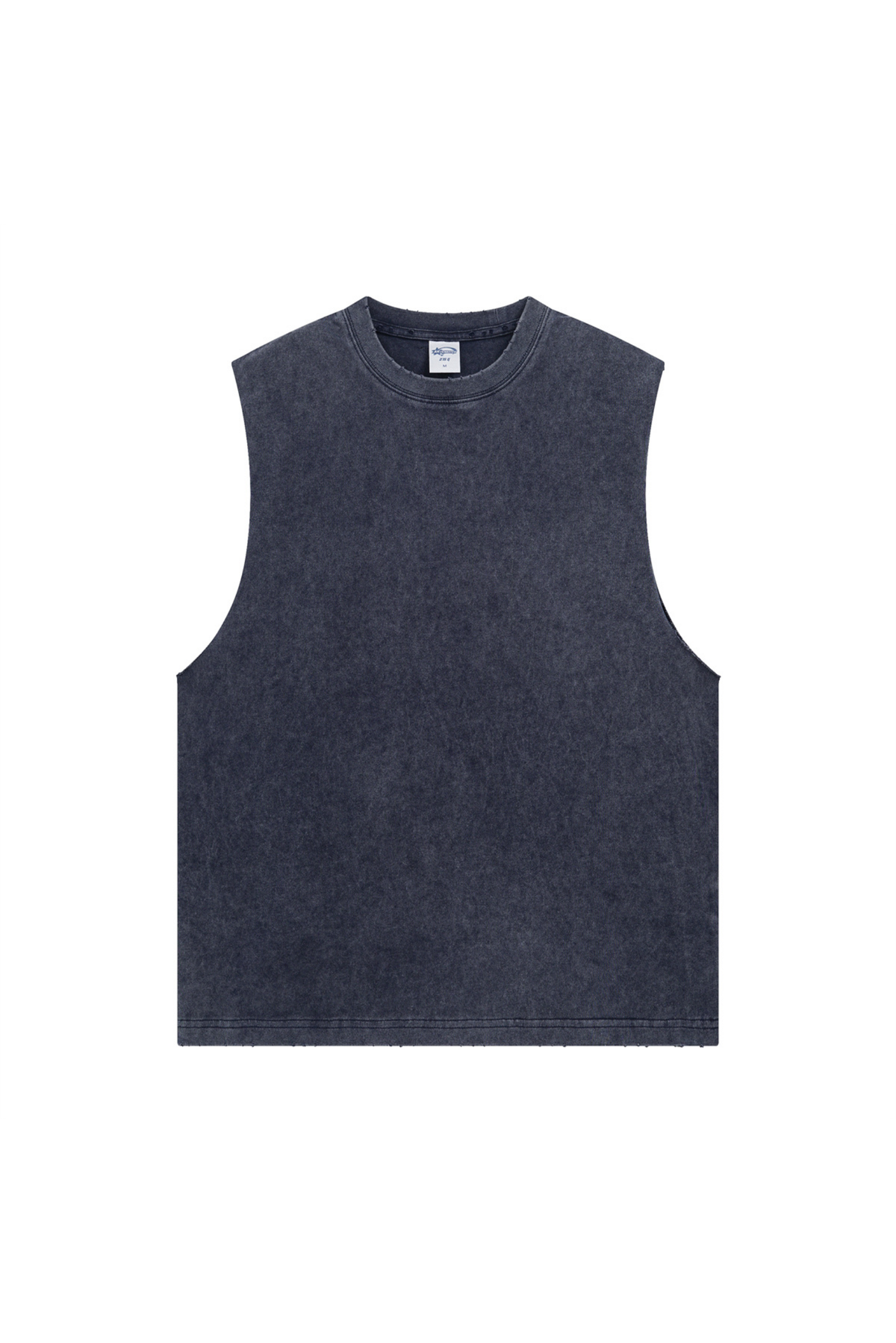 Distressed Raw-Edge Sleeveless T-Shirt