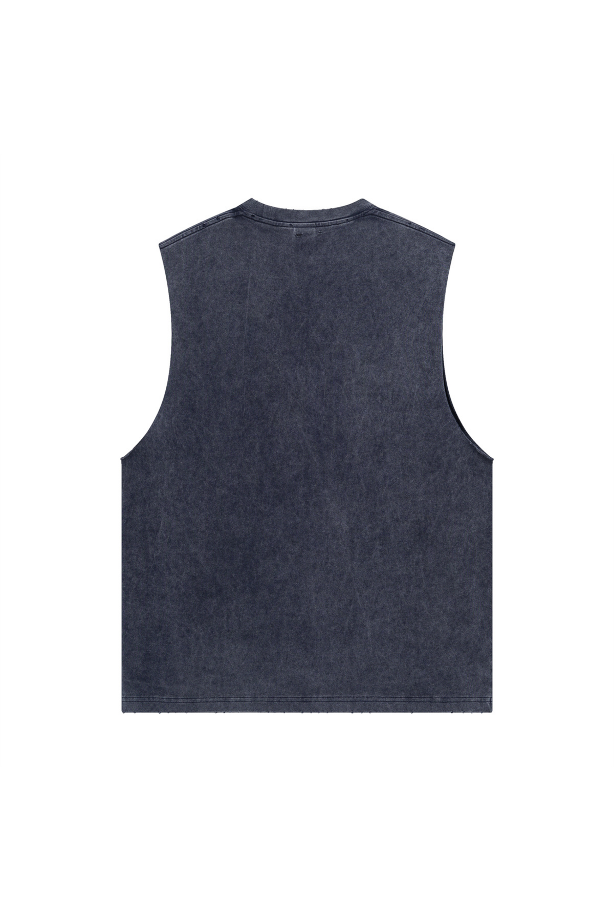 Distressed Raw-Edge Sleeveless T-Shirt