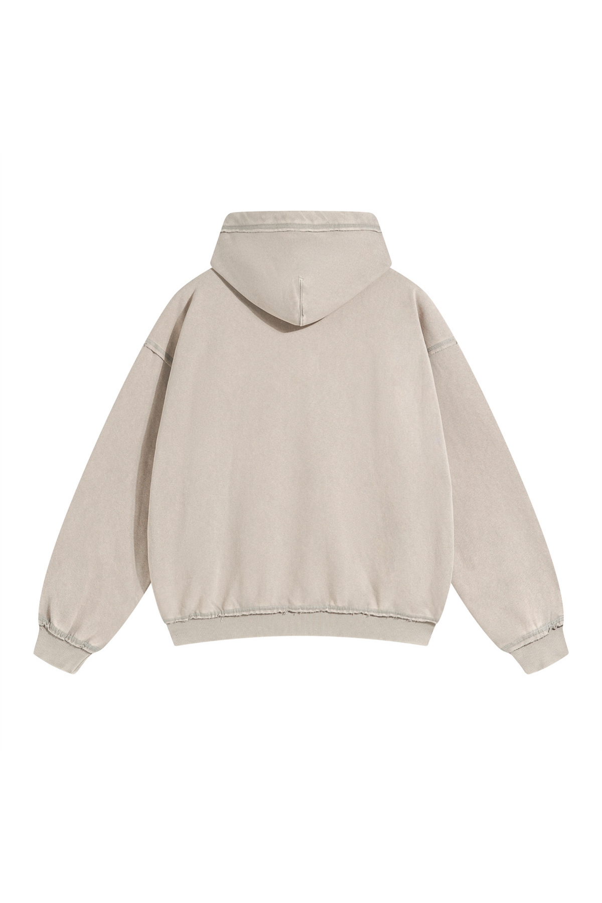 Raw Edge Two-Way Zip Hoodie