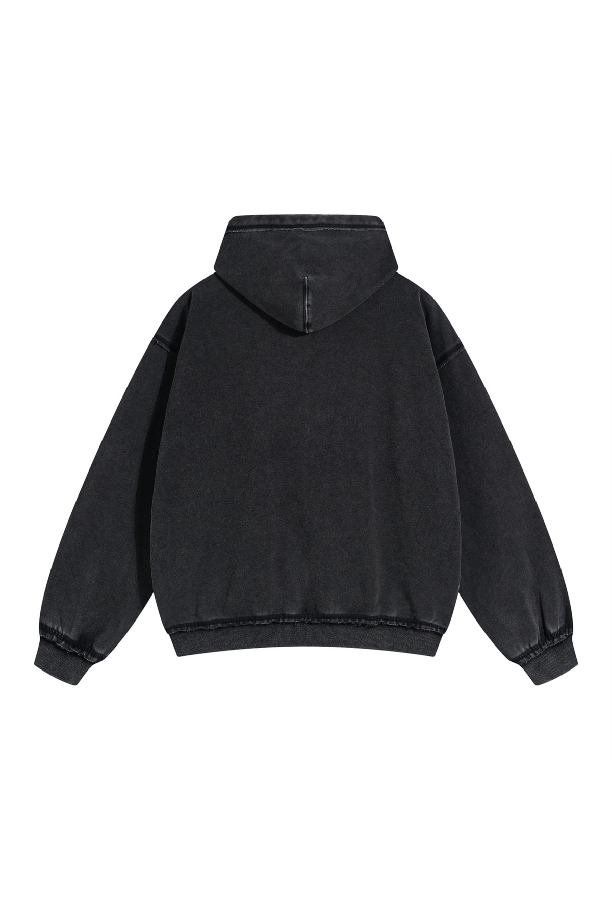 Raw Edge Two-Way Zip Hoodie