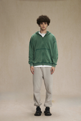 Raw Edge Two-Way Zip Hoodie