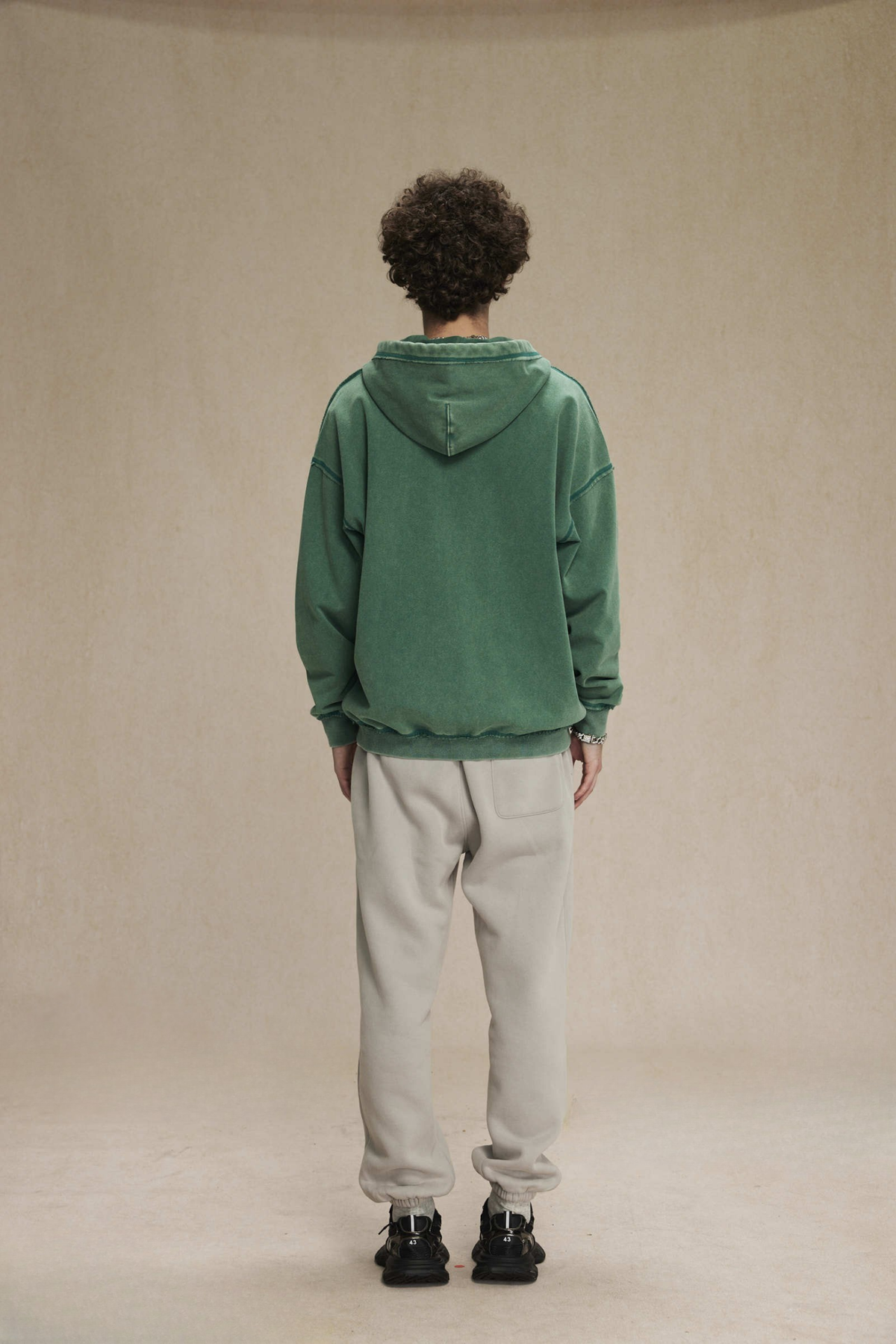 Raw Edge Two-Way Zip Hoodie