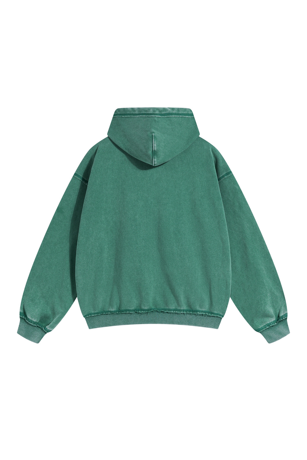 Raw Edge Two-Way Zip Hoodie