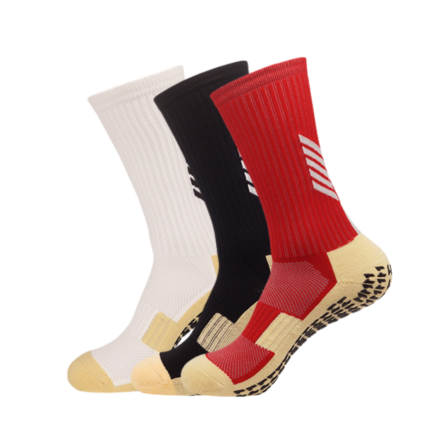 3 Pack Men's Football Grip Socks-FOURMINT