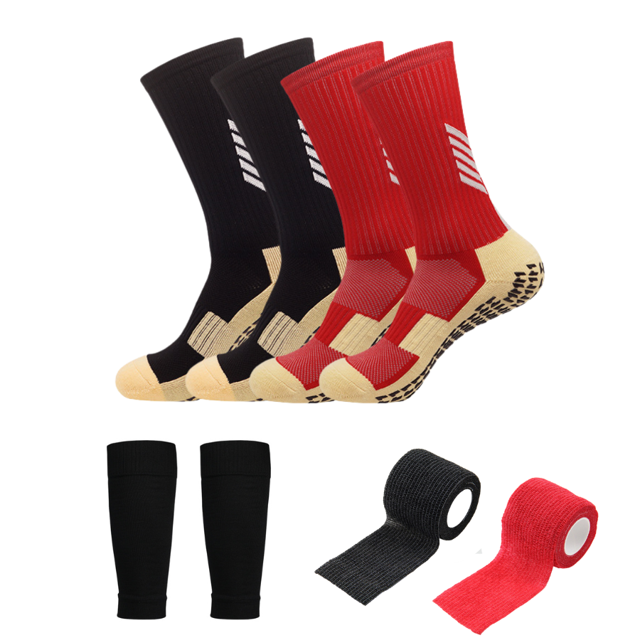 3 Pack Men's Football Grip Socks-FOURMINT