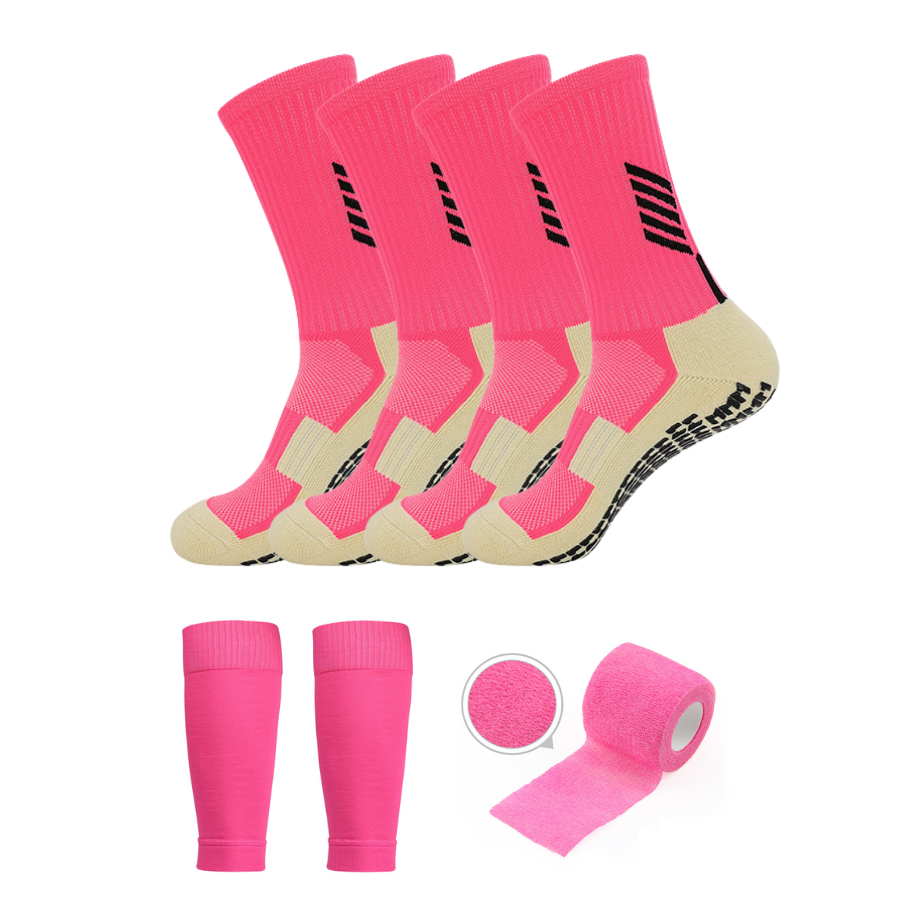 3 Pack Men's Football Grip Socks-FOURMINT