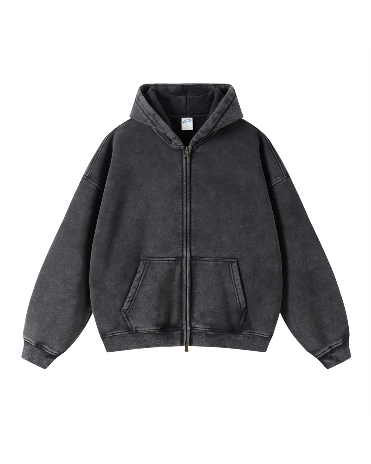 Faded Two-Way Zip Hoodie