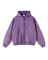 Faded Two-Way Zip Hoodie