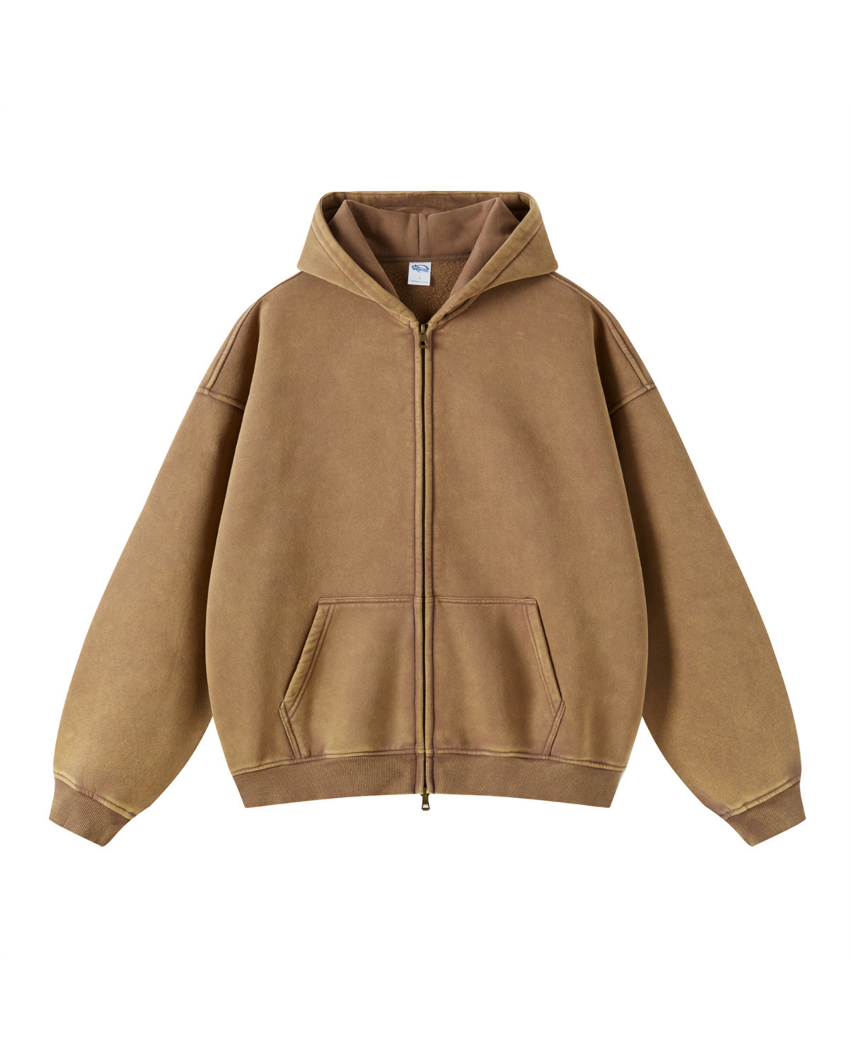 Faded Two-Way Zip Hoodie