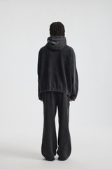 High-Neck Panelled Zip Hoodie – construction detail