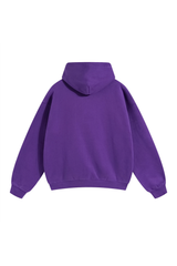 Fleece-Lined Pullover Hoodie in Purple – back product view