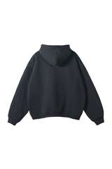 Fleece-Lined Pullover Hoodie in Charcoal – back product view
