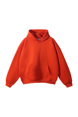 Fleece-Lined Pullover Hoodie in Burnt Orange – front product view