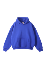 Fleece-Lined Pullover Hoodie in Blue – front product view
