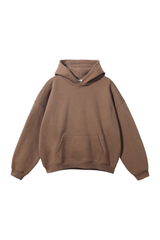 Fleece-Lined Pullover Hoodie in Brown – front product view
