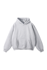Fleece-Lined Pullover Hoodie in Grey Marl – front product view