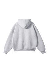 Fleece-Lined Pullover Hoodie in Grey Marl – back product view