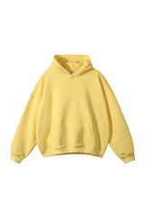 Fleece-Lined Pullover Hoodie in Yellow – front product view
