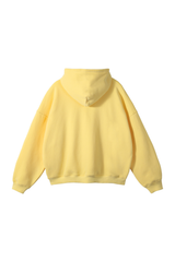Fleece-Lined Pullover Hoodie in Yellow – back product view