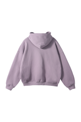 Fleece-Lined Pullover Hoodie in Dark Purple – back product view