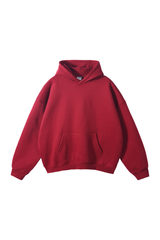 Fleece-Lined Pullover Hoodie in Burgundy – front product view