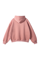 Fleece-Lined Pullover Hoodie in Dusty Pink – back product view