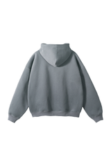 Fleece-Lined Pullover Hoodie in Dark Grey – back product view