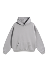 Fleece-Lined Pullover Hoodie in Grey – front product view