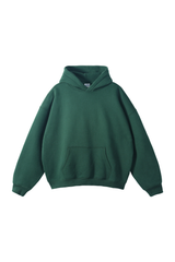 Fleece-Lined Pullover Hoodie in Forest Green – front product view