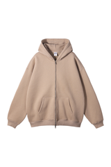Brushed Fleece Two-Way Zip Hoodie