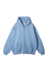 Brushed Fleece Two-Way Zip Hoodie