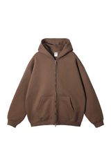 Brushed Fleece Two-Way Zip Hoodie