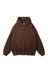 Brushed Fleece Two-Way Zip Hoodie