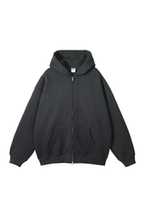 Brushed Fleece Two-Way Zip Hoodie