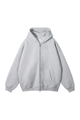 Brushed Fleece Two-Way Zip Hoodie