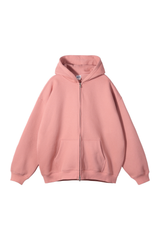 Brushed Fleece Two-Way Zip Hoodie