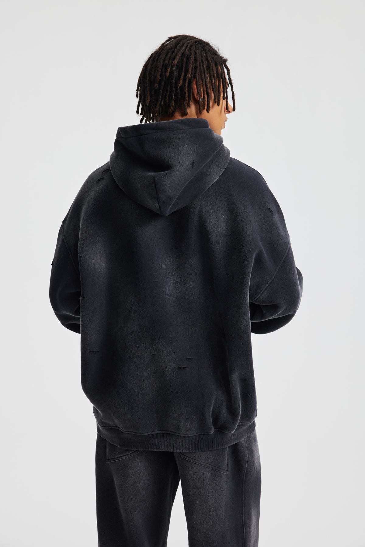 Distressed Pullover Hoodie