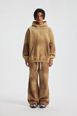 Paint-Splatter Washed Hoodie – hood and neckline detail