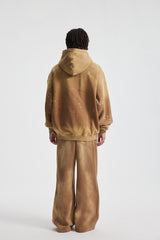 Paint-Splatter Washed Hoodie – washed fabric detail