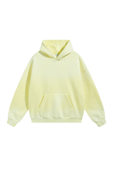 Paint-Splatter Washed Hoodie in Yellow – front view