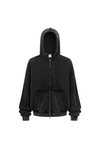 Distressed Two-Way Zip Hoodie