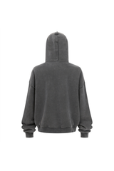 Distressed Two-Way Zip Hoodie