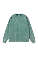Distressed Washed Long-Sleeve T-Shirt
