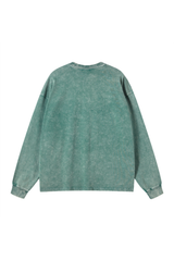 Distressed Washed Long-Sleeve T-Shirt