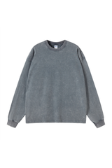 Distressed Washed Long-Sleeve T-Shirt