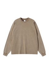 Distressed Washed Long-Sleeve T-Shirt