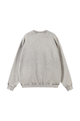 Heavyweight Crewneck Sweatshirt in Light Grey – back product view