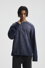 Raw Edge Long Sleeve T-Shirt – styled front view