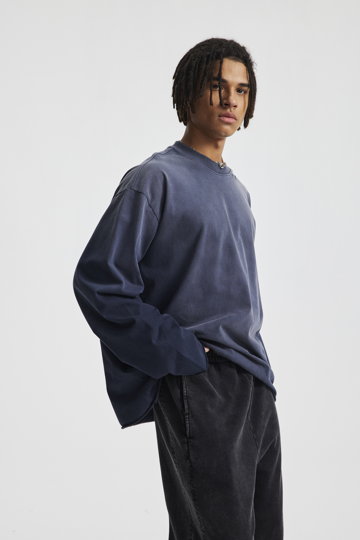 Raw Edge Long Sleeve T-Shirt