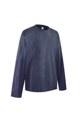 Raw Edge Long Sleeve T-Shirt in Navy – back view